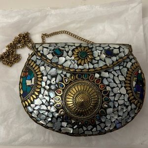 Mosaic Tile Metal Clutch, Handbag, Bridesmaid Gifts, South Asian Gifts, Indian